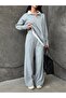 Shirt Collar Bottom Top Knitwear Set - 6