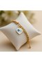 316L Gold Color Women's Thick Chain Clover Detailed Heart Steel Bracelet - 2