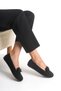 Black Suede Women's Ballerinas – Orthopedic, Lightweight, Comfortable, Bow Accessory, Greenhouse, Casual Shoes - 7