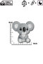 Knitted Patterned Koala Keychain – Hard Plastic, Bag Ornament & Charm, Animal Figure Accessory - 4