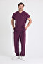 Dark Plum Terry Cotton Doctor Nurse Jersey Set Scrubs Uniform Surgical Suit - 8