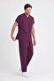 Dark Plum Terry Cotton Doctor Nurse Jersey Set Scrubs Uniform Surgical Suit - 4