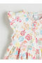 Peak New Season Front Button Floral Girls' Poplin Dress - 5