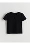 Lcw Kids Black Crew Neck Girls' Crop T-Shirt 2-Piece - 5