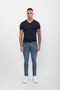 Men's Super Skinny Fit Low Waist Slim Fit Skinny Leg Lycra Blue Jean Trousers - 3
