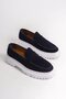 Genuine Leather Mbkry109-Lcv Men's Belt Detail Navy Blue Loafer - 3