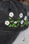 Morning Glory Ivy Flower Embroidered Vintage Cap Hat - 4