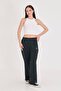 Women's Wide Leg Cotton Sweatpants Khaki 5609-H - 4
