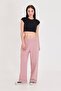 Women's Wide Leg Cotton Sweatpants Pink 5609-P - 6