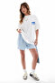Women's White Oversized Summer T-Shirt – Le Soleil Seashell and Tropical Back Print, Relaxed Fit - 3