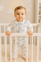 Blue Star Collar Cotton Fabric Double Baby Bodysuit Set