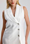 Lined Pulpayet Jacket Collar Double Breasted Evening Dress Jacket Dress |   Elb36091 White - 4