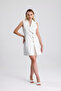 Lined Pulpayet Jacket Collar Double Breasted Evening Dress Jacket Dress |   Elb36091 White - 3
