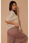 Plain Single Jersey T-Shirt - Beige Oversize Crew Neck Short Sleeve T-Shirt - 4