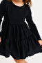 3 Piece Wrinkle Fabric Girl's Dress - Black - 2