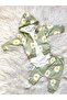 Daisy Pattern Light Green Hooded Bodysuit 3-Piece Newborn Baby Set - 3