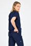 Navy Blue Lycra Suit Unisex Bat Sleeve Nurse and Doctor Uniform Suit Scrubs Hospital Uniform - 8