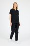 Black Team Terry Cotton Unisex Bat Sleeve Nurse and Doctor Uniform Set Scrubs Hospital Uniform - 5