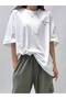 You Are Doing Fine Printed Crew Neck Short Sleeve Unisex Oversize White T-Shirt - 4
