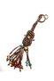 Hand Knitted Paper String Bag Ornament – Gold Plated Heart, Colorful Beads, Bohemian Design - 5