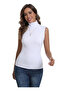Women's 3-Piece Half Turtleneck Badi Lycra Zero Sleeve Sleeveless Body Black - White - Brown - 2