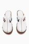 Genuine Leather Annika White Antique Detailed Wedge Sabo Women's Slippers - 4
