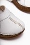 Genuine Leather Katlyn White Flower Detailed Closed Toe Wedge Heeled Women's Sandals - 3
