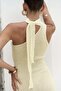Kamalas Asymmetric Knitwear Yellow Long Dress - 8