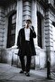 Oversize Relaxed Fit Long Men's Cashmere Coat Overcoat Black - 6