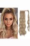 Ash Blonde Color Velcro Wavy Real Hair Texture Ponytail Hairpiece Hair Extension - 5