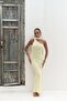 Kamalas Asymmetric Knitwear Yellow Long Dress - 4