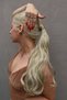 Ash Blonde Color Velcro Wavy Real Hair Texture Ponytail Hairpiece Hair Extension - 3
