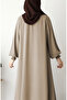 Asel Mevlana Flared Ferace Soft Cream - 6