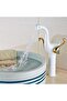 Bathroom Bowl Sink Faucet Swan White Gold New Design 7 Years Warranty Imported - 4