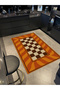 Mosso Retro Checkered Orange Wavy Pattern Woven Base Modern Decorative Carpet Mosso131 - 2
