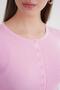 6931 Women's Buttoned Ribbed Knit Cardigan Pink - 6