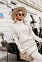 Women's Pearl Button Detail Sweater Skirt Knit Set - Cream - 2