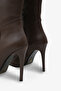 Women's Pointed Toe Heeled Side Zipper Daily Boots Masi Brown - 3