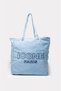 Tote Women's Bag, Large Volume, Jeans & Denim Icone Lettering Printed Hand and Shoulder Tote Bag