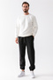Men's Sweatpants Black Pocket Elastic Leg with Adjustable Waist Cord - 10008