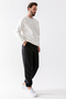 Men's Sweatpants Black Pocket Elastic Leg with Adjustable Waist Cord - 10008 - 3