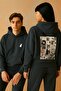 Lenithra Cat Back Printed Unisex Oversize Smoked Hoodie