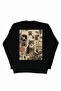 Lenithra Cat Back Printed Unisex Oversize Black Sweatshirt - 2