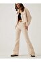 Women's Beige Lycra Stretchy Cherry Lycra High Waist Spanish Jeans Trousers