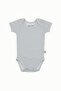 Cotton Baby Short Sleeve Snap Fastener Body Gray Striped Envelope Collar 0-36 Months - 2
