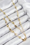 Brass Zircon Stone Heart Model Gold Color Y Necklace