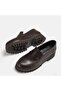 Large Size Women's Khaki Leather Loafer Brown 41-42-43-44 - 4