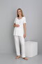 White Maternity and Maternity Morning 4 Piece Breastfeeding Pajamas Set - 3