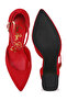 Women Metallic Accent Angle Heeled Sandals in Red - 4