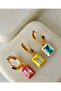 3-Piece Colorful Steel Earrings Mixed Colors Will Be Sent - 7